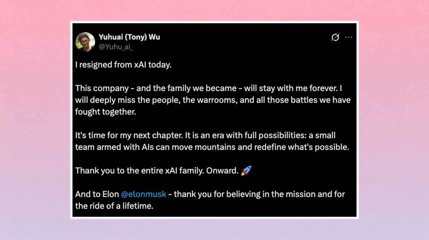 🚪 xAI联合创始人继续流失