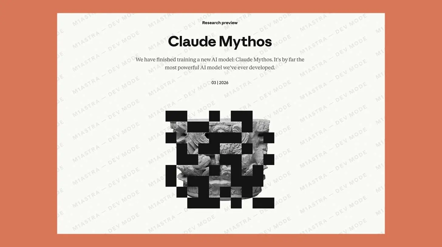 🔓 Anthropic 不慎泄露“Mythos”人工智能细节