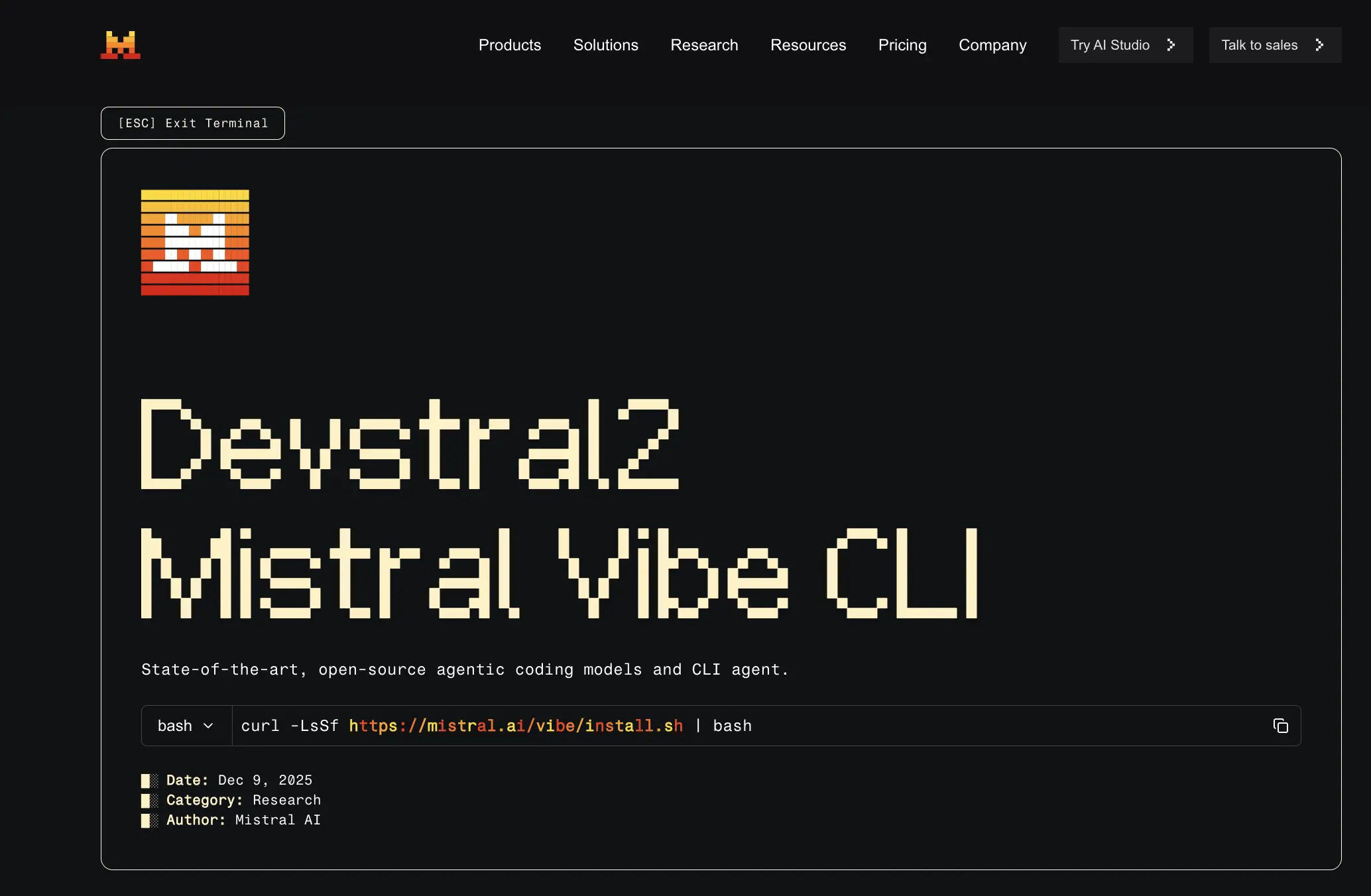 Mistral Vibe CLI