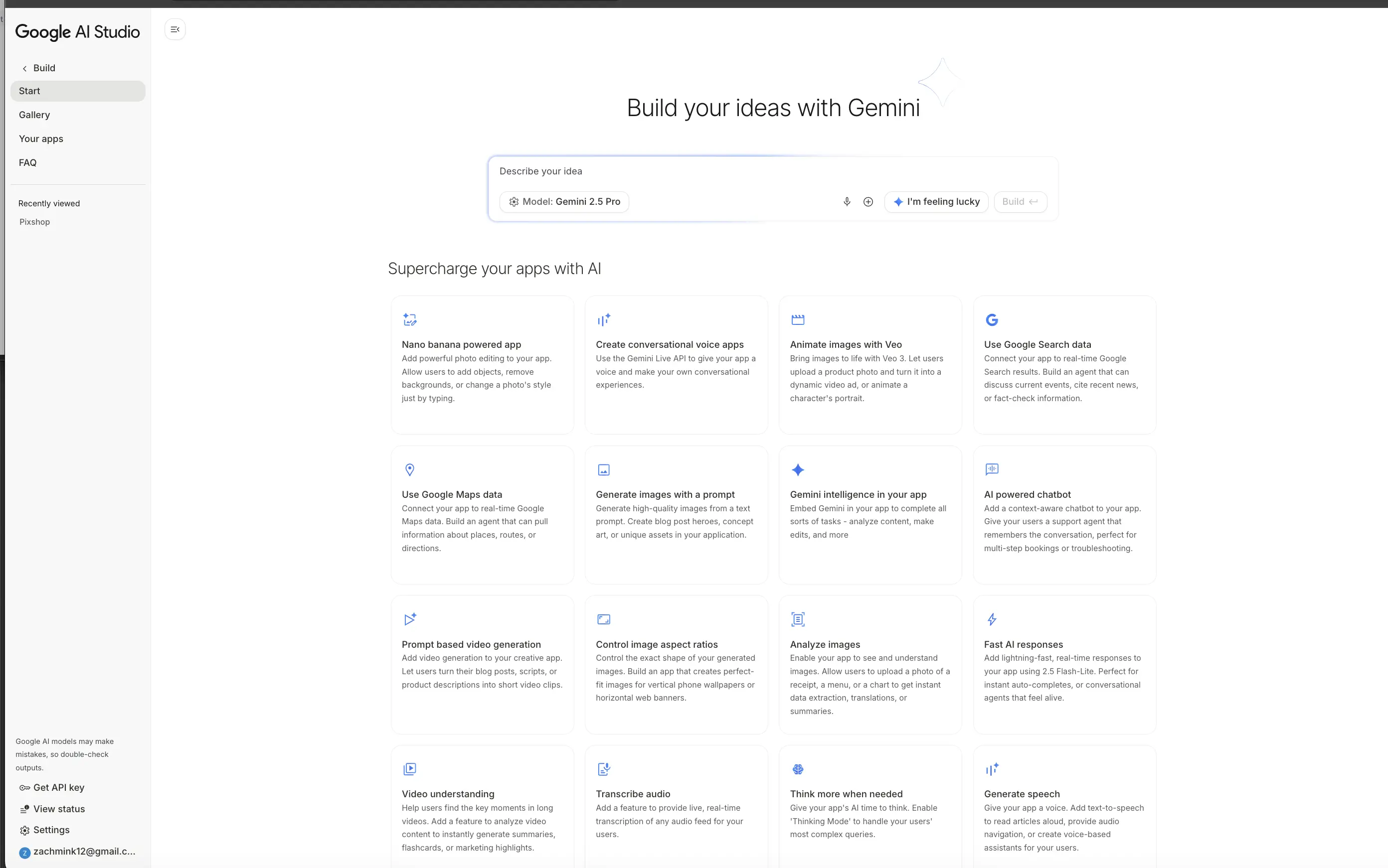 Google AI Studio Build